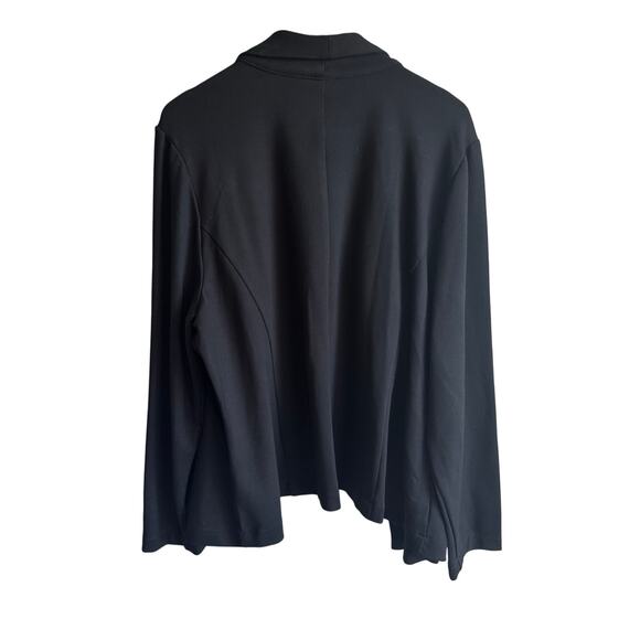 CJ Banks Knit Moto Style Open Front Jacket Black 2X - Picture 4 of 7